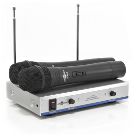 Set 2 microfoane wireless (fara fir), receptor VHF cu reglaj dublu volum, Sala conferinte prezentari scena
