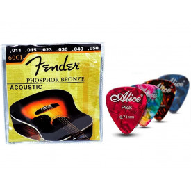 Set 6 Corzi metalice rezerva pentru chitara acustica + Pana Alice Pick 0.71mm - Img 1