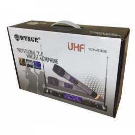 Set Microfoane fara fir wireless cu display WG-4000, Receiver UHF, Raza 100m - Img 2