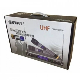 Set Microfoane fara fir wireless cu display WG-4000, Receiver UHF, Raza 100m - Img 2
