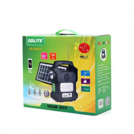 Sistem solar portabil GD-1000A, Boxa bluetooth, Powerbank USB, Lanterna, 3 becuri - Img 4