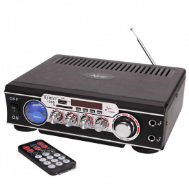 Statie Karaoke cu USB - Amplificator Boxe pasive, Difuzoare Stereo, 2 microfon 6.3mm, VU meter - Img 2