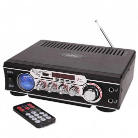 Statie Karaoke cu USB - Amplificator Boxe pasive, Difuzoare Stereo, 2 microfon 6.3mm, VU meter - Img 2