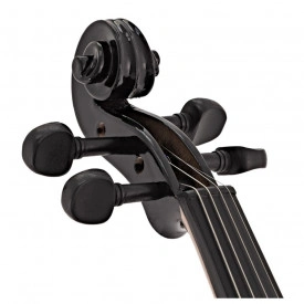 Vioara acustica neagra 4/4 incepator + 4 corzi metalice rezerva + Arcus + Toc + Sacaz - Img 2