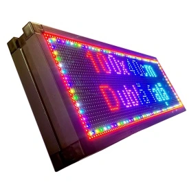 100x40 CM (F+V) Reclama luminoasa LED programabila telefon Fata+Verso (96x32 pixeli P10 RGB) Afisaj firma - Img 3