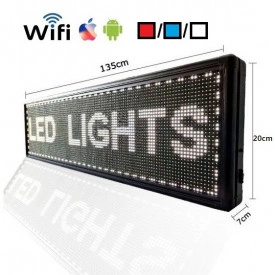 135x20 CM Reclama firma luminoasa (128x16 pixeli LED p10), Panou LED cu programare wireless din telefon (wi-fi), Exterior