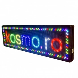 135x40 CM (128x32 pixeli LED P10 RGB FullColor), Firma luminoasa casetata reclama, Programabila WI-FI sau USB - Img 2
