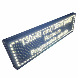 135x40 CM Panou afisaj programabil LED Alb/Rosu, Reclama firma luminoasa (128x32 pixeli P10) - Img 3