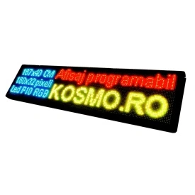 167x40 CM (160x32 pixeli LED P10 RGB FullColor), Caseta Luminoasa LED, Reclama firma multicolora, WI-FI