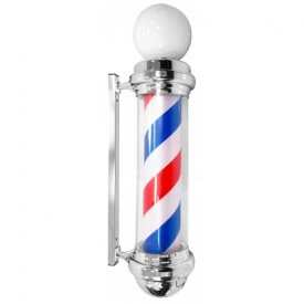 Barberpole clasic 100x15cm, Rotativ, Reclama firma luminoasa exterior Barbershop, Semn Frizerie, Bec LED - Img 4