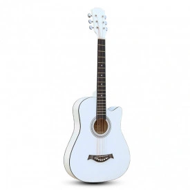 Chitara acustica exersat 4/4 38" 96CM + Husa matlasata impermeabila, 6 corzi metalice, Cutaway, Diverse culori - Img 2
