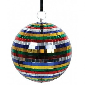 Glob disco pentru petreceri, multicolor 30CM, Rotativ - cu motoras de montat pe tavan - Img 2