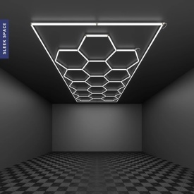 Lampa LED plafon tip neon hexagon X14, 6W per latura, Plafoniera tavan lumina alba service frizerie garaj