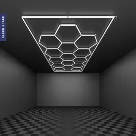 Lampa LED plafon tip neon hexagon X14, 6W per latura, Plafoniera tavan lumina alba service frizerie garaj