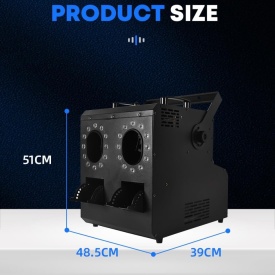 Masina dubla evenimente 3 in 1 fum usor + suflat baloane sapun + Lumini DMX LED RGB, Aparat efecte club 900W - Img 3