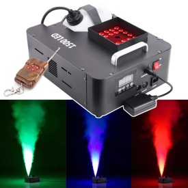 Masina fum usor de podea 3000W, 24 x LED RGB, Pompa spray efecte ceata/fog cu jet vertical/orizontal, dansul mirilor - Img 2