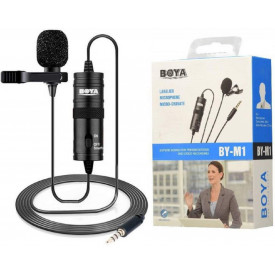 Microfon Smartphone Videocall Zoom, Boya BY-M1, Lavaliera jack 3.5mm / 6.3mm - Img 1