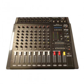 Mixer audio activ amplificat EP-800 2 x 800W, 8 canale intrare, Bluetooth, USB, Phantom 48V, Egalizator - Img 4
