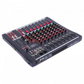 Mixer profesional pasiv audio 8 canale neamplificat, Consola DJ Club Bluetooth USB, Phantom 48V - Img 3