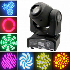 Moving Head CREE 30W GOBO, 8 sabloane, 9 culori + alb, Strobo, Beam, DMX, Lumini scena club disco DJ - Img 1