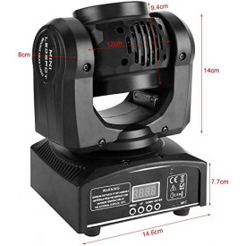 Moving head proiector dublu (fata-verso) 1x20W RGBW & 4x10W WASH LED, Aparat cu cap rotativ lumini scena club party disco - Img 5