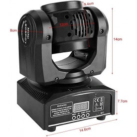 Moving head proiector dublu (fata-verso) 1x20W RGBW & 4x10W WASH LED, Aparat cu cap rotativ lumini scena club party disco - Img 5