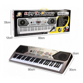 Orga electronica copii 61 clape + Stativ + Scaun + Microfon + Casti, USB, Radio, MQ-001 - Img 5
