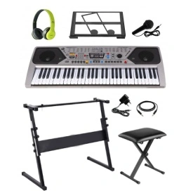 Orga electronica copii 61 clape + Stativ + Scaun + Microfon + Casti, USB, Radio, MQ-001