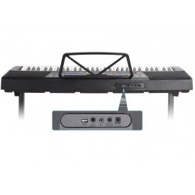 Orga electronica KSO-408, 61 clape luminoase LED + Stativ + Microfon + Casti Bluetooth, USB, 255 Ritmuri - Img 2