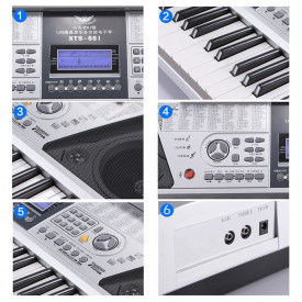 Orga electronica XTS-661 cu afisaj claviatura, Sintetizator 61 de taste, 5 octave, 91x32cm - Img 2