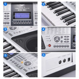Orga electronica XTS-661 cu afisaj claviatura, Sintetizator 61 de taste, 5 octave, 91x32cm - Img 2