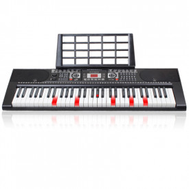 Orga electronica XY-381 61 Clape cu lumini LED pentru invatat, Pianina USB - Img 1