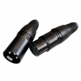 Pereche Mufe Conectori Jack XLR 3 pini, Male-Female, Cablu Microfon DMX Audio Lumini - Img 1