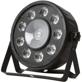 Proiector lumini disco club PAR-LED Slim 10x10W RGB, Microfon incorporat, Panou comanda, DMX - Img 2
