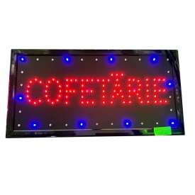 Semn panou luminos COFETARIE 50x25cm, becuri LED cu jocuri lumini, reclama firma luminoasa