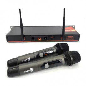 Set de doua microfoane wireless UHF U-2200, Receiver + 2 x Microfon fara fir profesional cu afisaj - Img 3