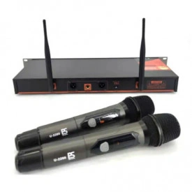Set de doua microfoane wireless UHF U-2200, Receiver + 2 x Microfon fara fir profesional cu afisaj - Img 3