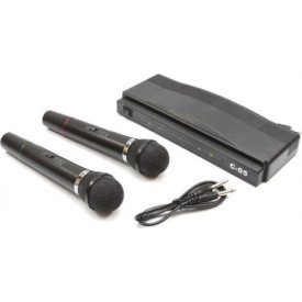 Set karaoke cu 2x Microfon Wireless, Buton On-Off, Receiver FM System WVNGR C-05 HEROSTAR - Img 2