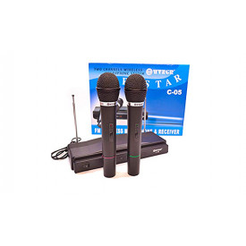 Set karaoke cu 2x Microfon Wireless, Buton On-Off, Receiver FM System WVNGR C-05 HEROSTAR - Img 4