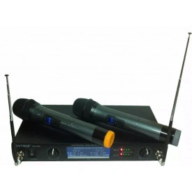 Set Microfoane fara fir wireless cu display WG-4000, Receiver UHF, Raza 100m - Img 3