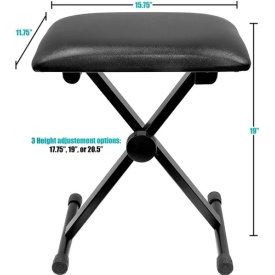 Stativ tip Z Universal + Scaun pian pliabil, Suport metalic orga electronica cu Inaltime reglabila - Img 5