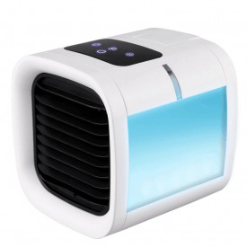 Ventilator cu pulverizare apa, Cooler tip *Mini aer conditionat portabil*, Lampa veghe RGB, Afisaj digital temperatura, Alimentare USB