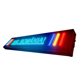100x20 CM Ecran panou publicitar LED programabil aplicatie, Reclama Luminoasa Video Logo (384x64 pixeli LED P2 RGB FullColor) - Img 6