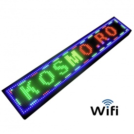 100x20 CM Firma luminoasa reclama afisaj programabil LED RGB Fullcolor, Aplicatie telefon (96x16 pixeli) - Img 4