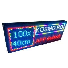100x40 CM Exterior, Caseta Luminoasa LED, Reclama firma multicolora, Programabila WI-FI, (96x32 pixeli LED P10 RGB FullColor) - Img 3