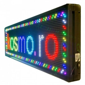 135x40 CM (128x32 pixeli LED P10 RGB FullColor), Firma luminoasa casetata reclama, Programabila WI-FI sau USB - Img 3