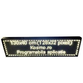 135x40 CM Panou afisaj programabil LED Alb/Rosu, Reclama firma luminoasa (128x32 pixeli P10) - Img 1
