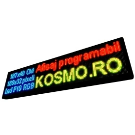 167x40 CM (160x32 pixeli LED P10 RGB FullColor), Caseta Luminoasa LED, Reclama firma multicolora, WI-FI - Img 5