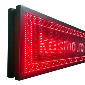 200x40 CM Reclama luminoasa LED dublu afisaj fata verso programabila APP Alb sau rosu (192x32 pixeli P10) - Img 2