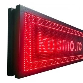 200x40 CM Reclama luminoasa LED dublu afisaj fata verso programabila APP Alb sau rosu (192x32 pixeli P10) - Img 2